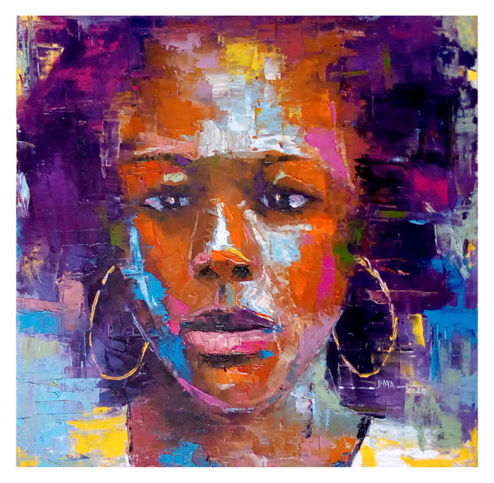 Painting titled "Determination" by Samuel Itoya Odiboh, Original Artwork, Oil