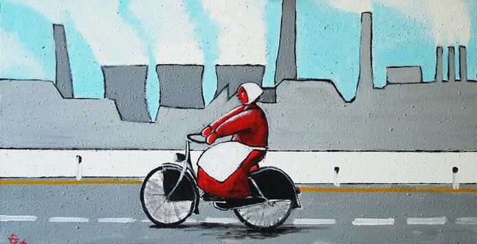 Pittura intitolato "O-15" da Itto, Opera d'arte originale,