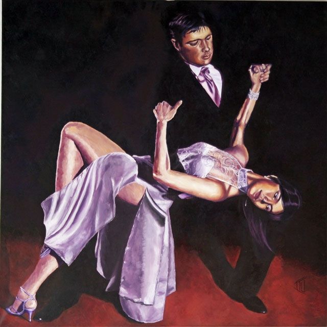 Painting titled "tango" by Itu Tango, Original Artwork, Oil
