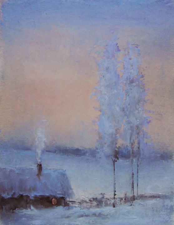 Картина под названием "Oh, frost, frost /…" - Elena Yudina, Подлинное произведение искусства, Масло Установлен на Деревянная…