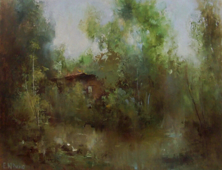 Painting titled "The rain stopped /…" by Elena Yudina, Original Artwork, Oil