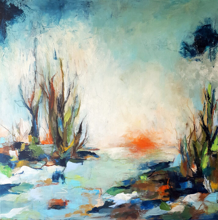 Painting titled "Exploring nature" by Iulia Paun, Original Art, Acrylic Mounted on Stretcher frame