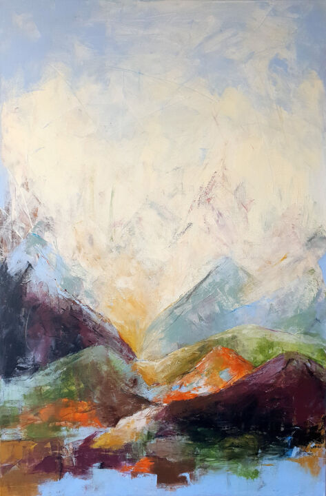 Painting titled "Connecting the dots" by Iulia Paun, Original Art, Acrylic Mounted on Stretcher frame