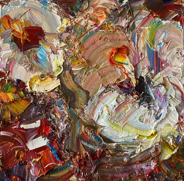 Картина под названием "Цветы. Палитра." - Юлия Липчанская, Подлинное произведение искусства, Масло