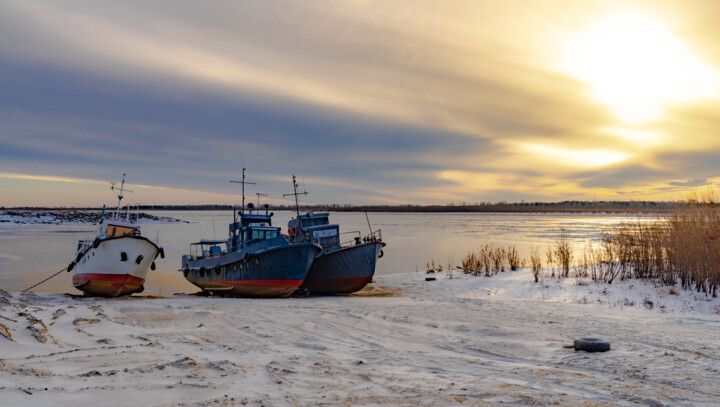 Photography titled "Frozen ships" by Iurii Baklykov, Original Artwork, Digital Photography