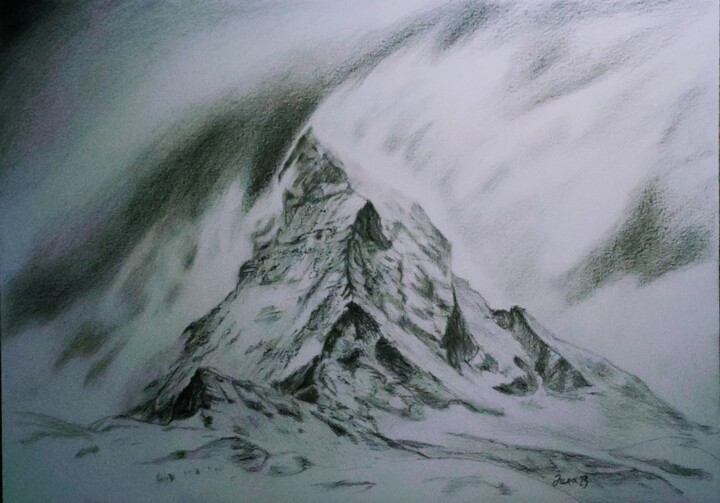 "Matterhorn" başlıklı Resim Iurii Zaika tarafından, Orijinal sanat, Grafit
