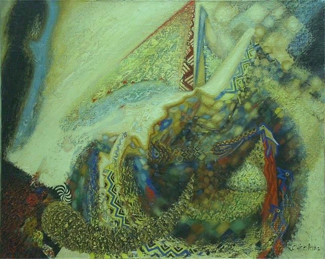 Pittura intitolato "Intriga; Intrigue" da Iurie Cibotaru, Opera d'arte originale
