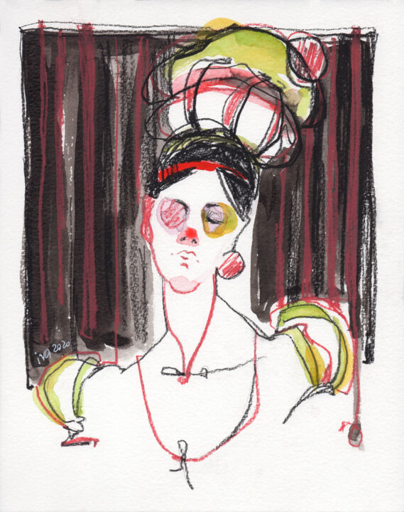 Drawing titled "Premier bal" by Tatiana Ivchenkova, Original Artwork, Pencil