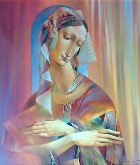 Painting titled "MADONNA II" by Ivailo Petrov, Original Artwork, Oil