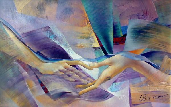 Painting titled "TOUCH II" by Ivailo Petrov, Original Artwork, Oil