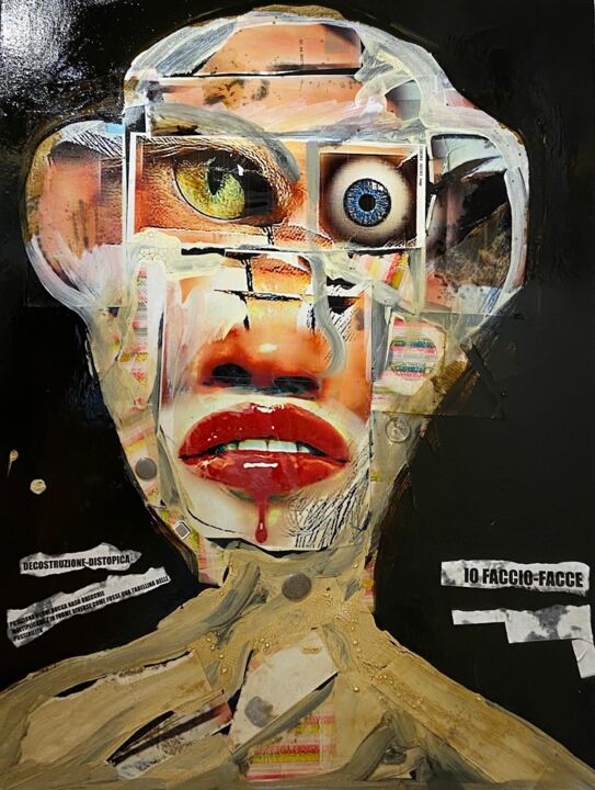 Peinture intitulée "Faccia di Faccia!" par Ivan Cattaneo, Œuvre d'art originale, Acrylique