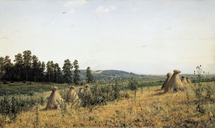 Schilderij getiteld "Paysage de Polessky" door Ivan Chichkine, Origineel Kunstwerk, Olie