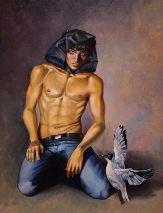 Painting titled "Jonathan The Seagull" by Ivan Degtev, Original Artwork, Oil