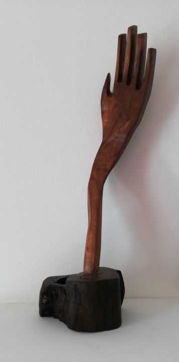 Skulptur mit dem Titel "MANO" von Ivan Fabani, Original-Kunstwerk, Holz