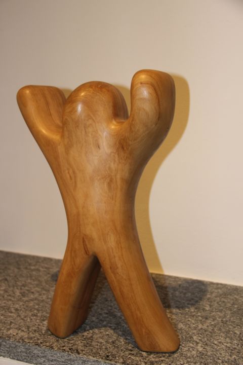 Sculpture titled "OMINO" by Ivan Fabani, Original Artwork, Wood