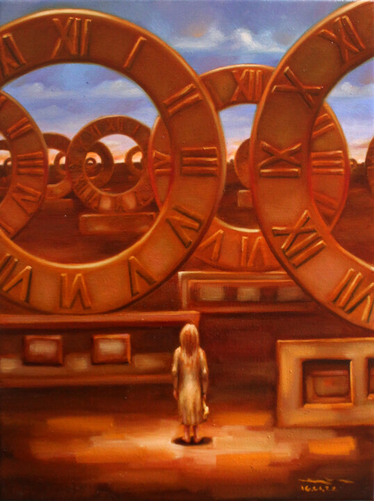 Malerei mit dem Titel "Nimbusfeld der Zeit…" von Ivan Gejko, Original-Kunstwerk, Öl Auf Keilrahmen aus Holz montiert