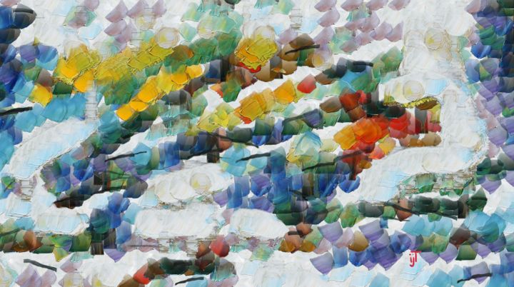 Peinture intitulée "Waves" par Ivan-Jay Turner, Œuvre d'art originale, Huile