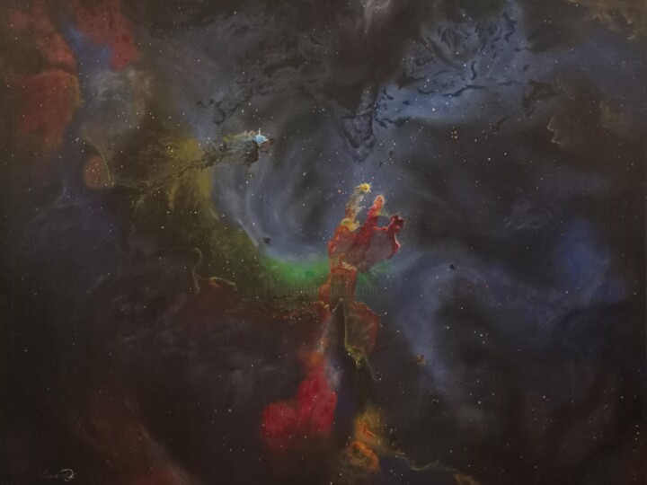 Картина под названием "Туманность М16" - Иван Красников, Подлинное произведение искусства, Масло