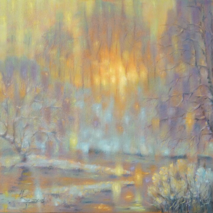 Painting titled "WINTER IN LIMPOPO R…" by Ivan Krutoyarov, Original Artwork, Oil