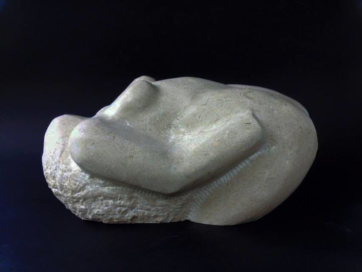Sculpture titled "A woman in her slee…" by Ivan Mladenović, Original Artwork, Stone