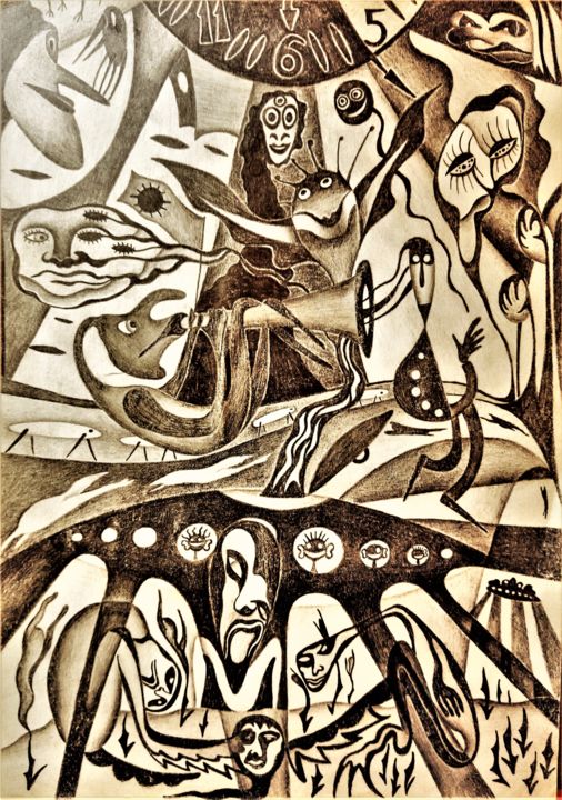 Рисунок под названием "##########" - Юрий Старопромысловский, Подлинное произведение искусства, Карандаш