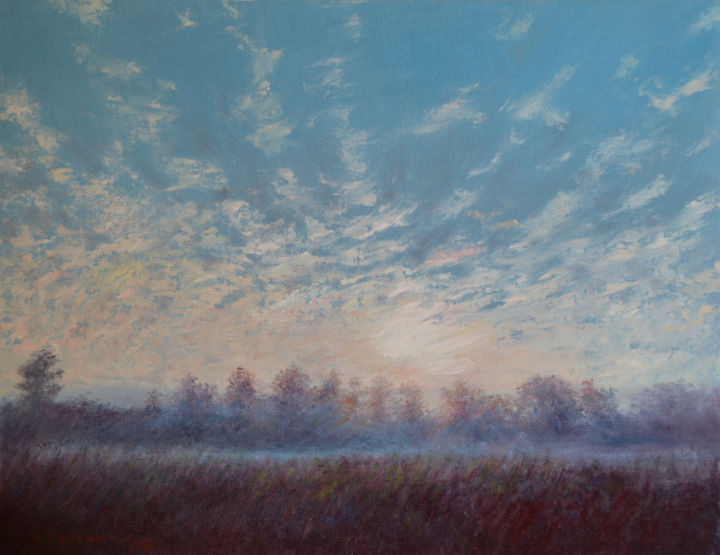 Painting titled "Sunrise" by Ivan Ormanzhi, Original Artwork, Oil
