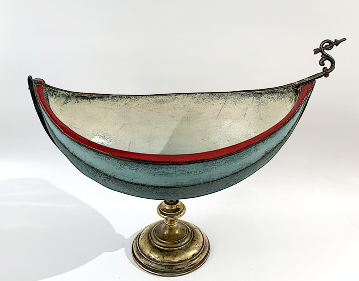 Scultura intitolato "Bowl-Gondola" da Ivan Panov, Opera d'arte originale, Ceramica