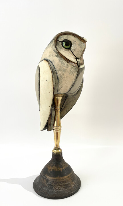 Rzeźba zatytułowany „Amazing Owl” autorstwa Ivan Panov, Oryginalna praca, Ceramika