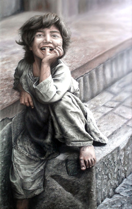 Pittura intitolato "...but I'm smiling" da Ivan Pili, Opera d'arte originale, Olio