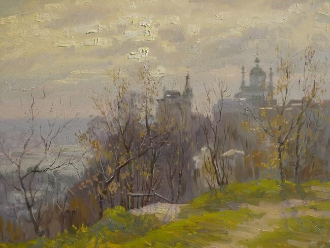 Peinture intitulée "Весна в Киеве" par Ivan Polishchuk, Œuvre d'art originale