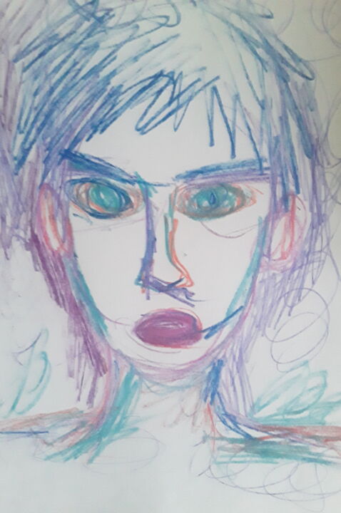Картина под названием "Портрет 23" - Иван Скрипель, Подлинное произведение искусства, Пастель