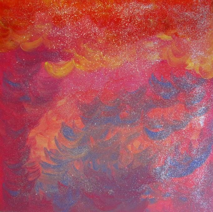 Painting titled "Tramonto Colorato" by Ivana Castelliti, Original Artwork, Other