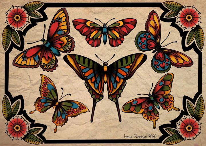 Estampas & grabados titulada "Butterfly" por Ivana Gorican, Obra de arte original, Impresión digital