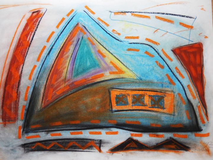 Dessin intitulée "A new house" par Ivana Pelouchová (IVANEL), Œuvre d'art originale