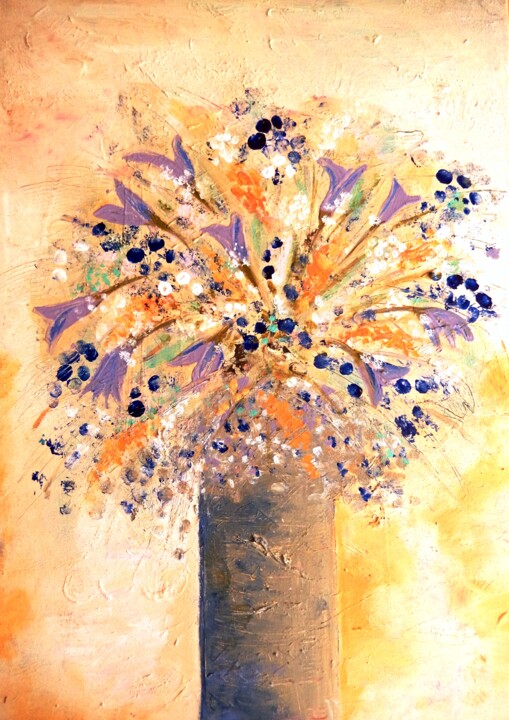 Картина под названием "A bouquet of meadow…" - Ivana Pelouchová (IVANEL), Подлинное произведение искусства, Акрил Установлен…
