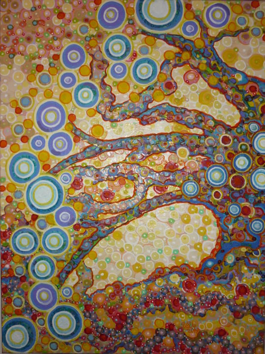 Картина под названием "Tree" - Ivan Arabadzhiev, Подлинное произведение искусства, Масло
