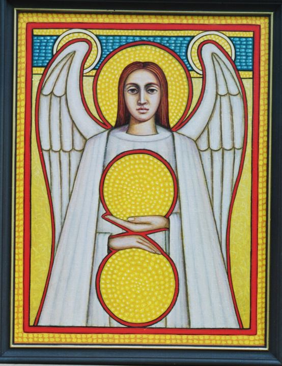 Pittura intitolato "Angel" da Ivan Arabadzhiev, Opera d'arte originale