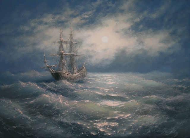 Painting titled "Fifth ocean" by Ivanenko, Original Artwork, Oil