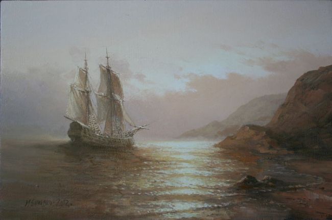 Painting titled "Harbour" by Ivanenko, Original Artwork, Oil