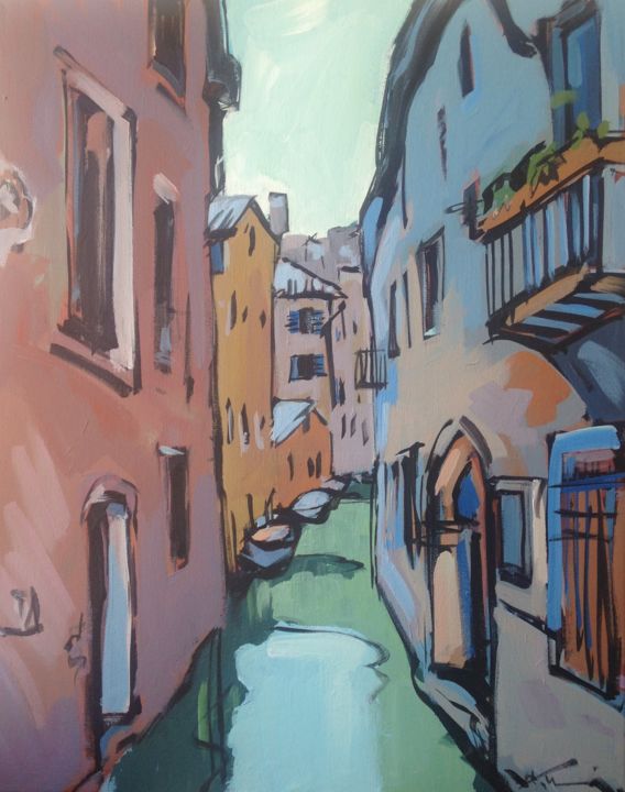 Painting titled "VENICE" by Aleksei Ivanets, Original Artwork, Acrylic