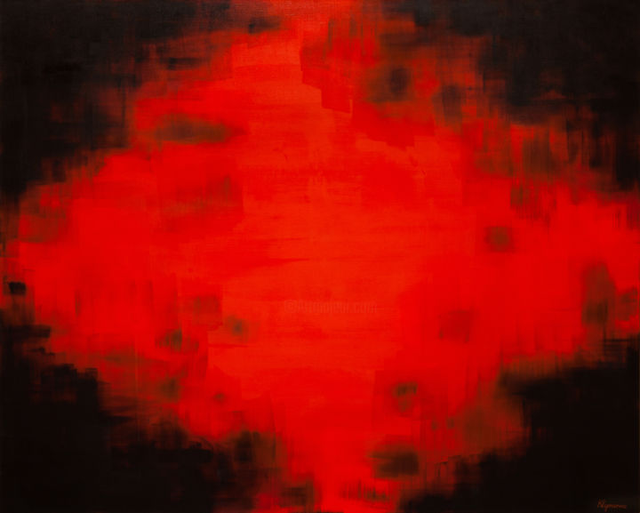 Картина под названием "Red and black" - Ivan Klymenko, Подлинное произведение искусства, Масло