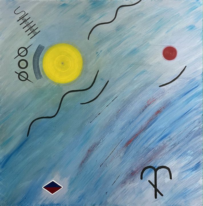 Painting titled "Island Circle" by Ivan Meruvan, Original Artwork, Acrylic