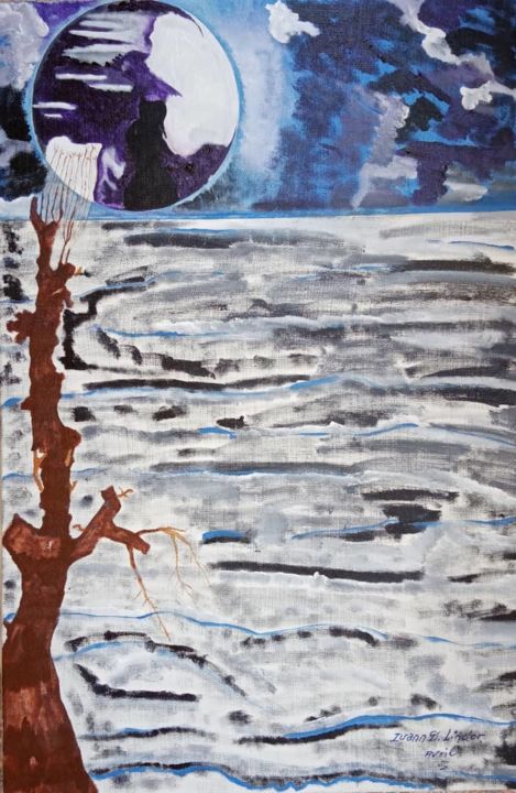 Peinture intitulée "Inondation cahotiqu…" par Ivann Deweare Lindor, Œuvre d'art originale, Acrylique
