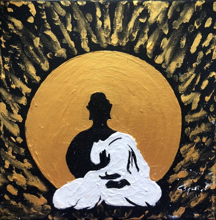 Painting titled "The Buddha's Sun" by Ivanna Mois, Original Artwork, Acrylic