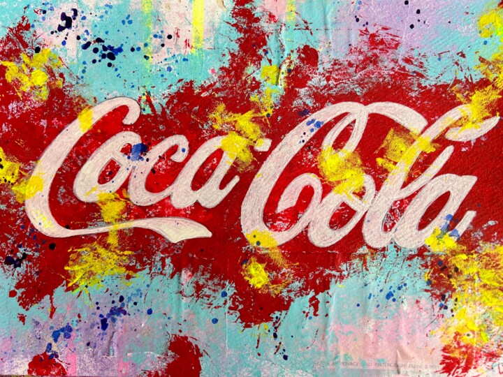 Картина под названием "Coca cola" - Ivanna Manzur, Подлинное произведение искусства, Акрил