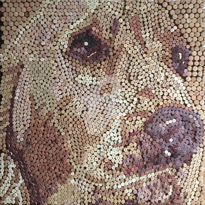 Scultura intitolato "mosaico cane abband…" da Ivan Sosio, Opera d'arte originale, Mosaico