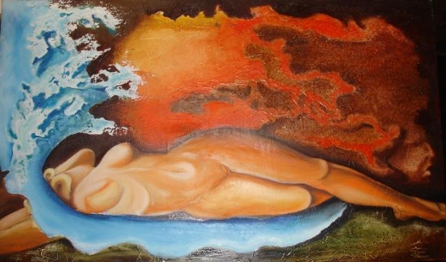 Pintura intitulada "Sleeping Muse" por Ivan Vasilev, Obras de arte originais