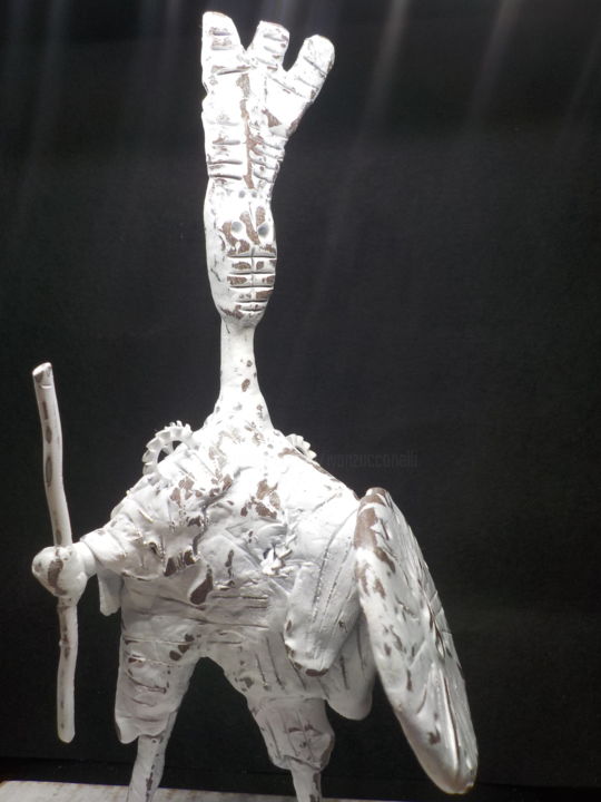 Escultura intitulada "Old Warrior 2" por Ivan Zucconelli, Obras de arte originais, Argila do polímero