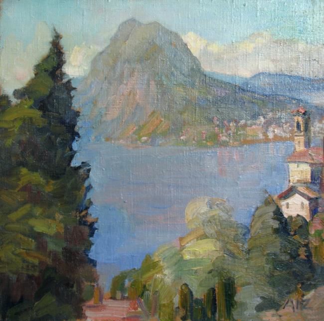 Painting titled "Castagnola" by Ivars Aizkalns, Original Artwork