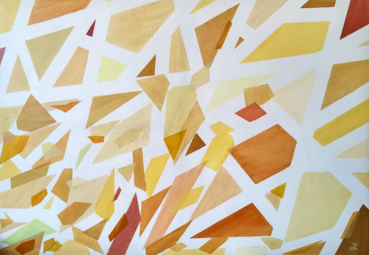 Malerei mit dem Titel "Ibiza" von Iwona Jabłońska, Original-Kunstwerk, Öl Auf Holzplatte montiert